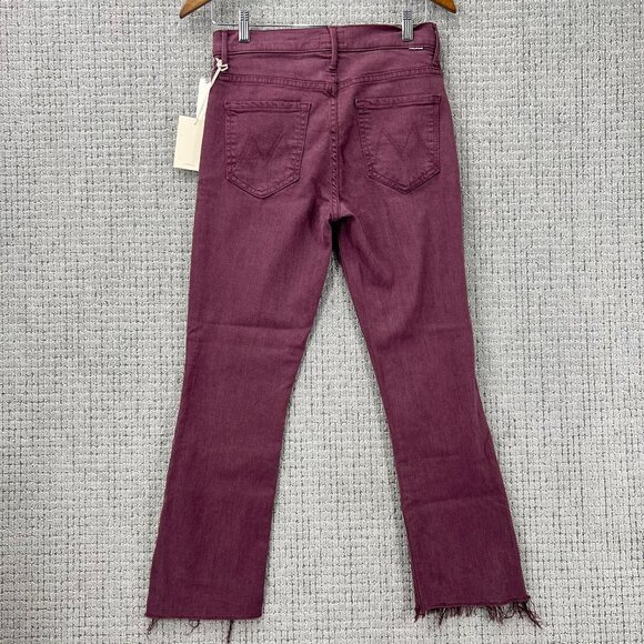 MOTHER The Insider Crop Step Fray Mauve Wine Jeans - Picture 7 of 12